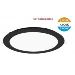 Downlight panel LED Redondo 225mm Negro 18W CCT